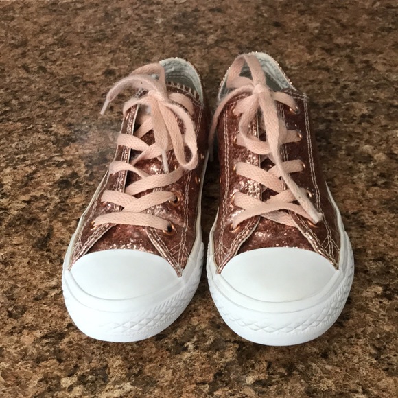 CONVERSE Pink Sparkle Glitter Girls Sneakers | 1 - Picture 3 of 12